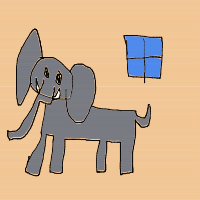 elephant in room drawing by brax in Artbitrator