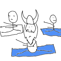 viking at yoga class drawing by 2lag2play in Artbitrator