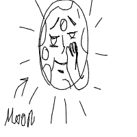 moon smiling drawing by rana66 in Artbitrator
