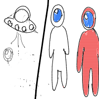a spaceman being ejected into space drawing by player-gd54phtav in Artbitrator