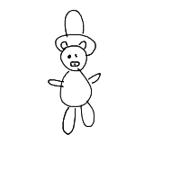 bear with a hat drawing by swastik in Artbitrator