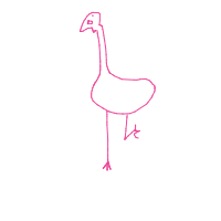 flamingo standing on one leg drawing by drynut in Artbitrator
