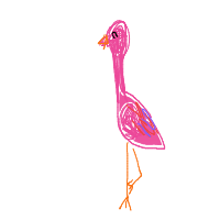 flamingo standing on one leg drawing by anya in Artbitrator
