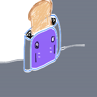bread in toaster ejecting drawing by anya in Artbitrator