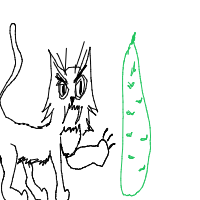 cat vs cucumber drawing by vgfox in Artbitrator