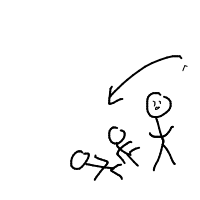person falling over drawing by topcat in Artbitrator