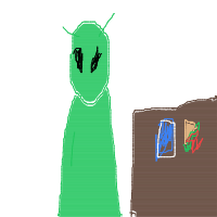 alien trying human food drawing by emiamor in Artbitrator