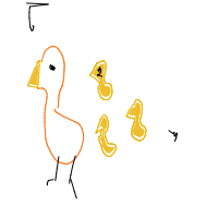 duck leading ducklings drawing by gabi10 in Artbitrator