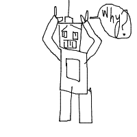 robot having existential crisis drawing by msc26 in Artbitrator