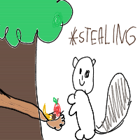 squirrel stealing food drawing by wawel122 in Artbitrator