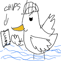 seagull stealing chips drawing by wawel122 in Artbitrator