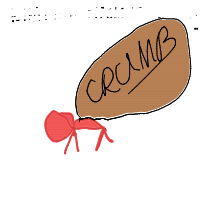 ant carrying giant crumb drawing by wawel122 in Artbitrator