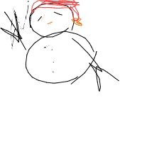 waving snowman drawing by nory in Artbitrator