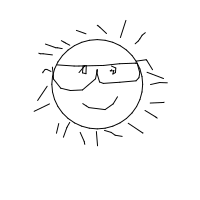 sun wearing sunglasses drawing by anugaming125 in Artbitrator