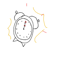 alarm clock ringing drawing by cheeseburbur in Artbitrator