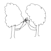 tree giving high five drawing by shabk in Artbitrator