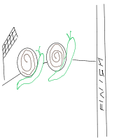 snail racing drawing by turtleybananas in Artbitrator