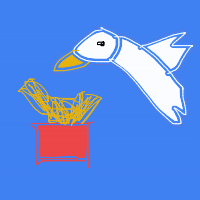 seagull stealing chips drawing by gdog in Artbitrator