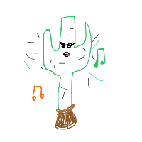 dancing cactus drawing by woki98y in Artbitrator