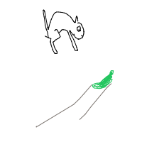 cat vs cucumber drawing by mlcaus in Artbitrator