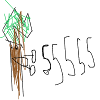 tree giving high five drawing by martin2439 in Artbitrator