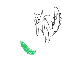 cat vs cucumber drawing by chapa in Artbitrator