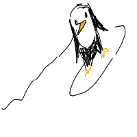 penguin sliding drawing by chapa in Artbitrator