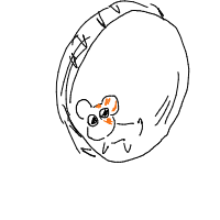 hamster on wheel drawing by chapa in Artbitrator