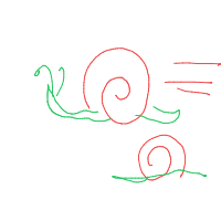 snail racing drawing by chapa in Artbitrator