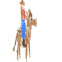 cowboy on tiny horse drawing by tanktopbelea in Artbitrator