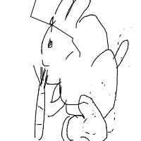 rabbit eating carrot drawing by saani in Artbitrator