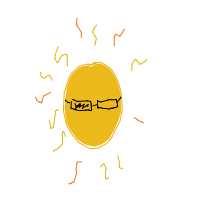 sun wearing sunglasses drawing by alexxxalien in Artbitrator