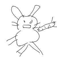 rabbit eating carrot drawing by bhanu00800 in Artbitrator