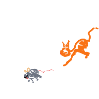 cat chasing mouse drawing by pukechimp in Artbitrator