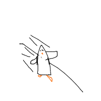 penguin sliding drawing by commonmann in Artbitrator
