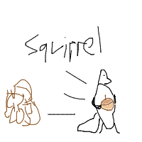 squirrel stealing food drawing by commonmann in Artbitrator