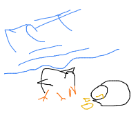 seagull stealing chips drawing by commonmann in Artbitrator