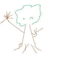 tree giving high five drawing by commonmann in Artbitrator