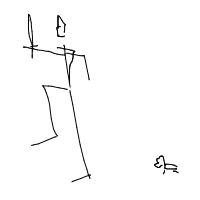 knight afraid of mouse drawing by commonmann in Artbitrator