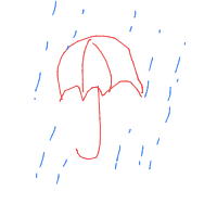 umbrella in rain drawing by itsmemario in Artbitrator