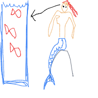 mermaid at aquarium drawing by itsmemario in Artbitrator