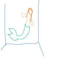 mermaid at aquarium drawing by sjs159 in Artbitrator