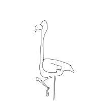flamingo standing on one leg drawing by mehmet-jr in Artbitrator