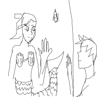 mermaid at aquarium drawing by mehmet-jr in Artbitrator