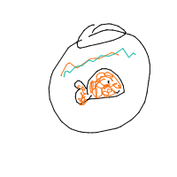 fish in bowl drawing by sayoriyo in Artbitrator