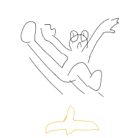 slipping on banana peel drawing by fizzy in Artbitrator