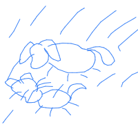 raining cats and dogs drawing by yoyoo in Artbitrator