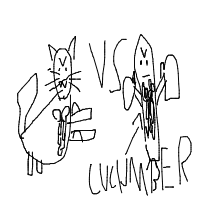 cat vs cucumber drawing by martin2439 in Artbitrator