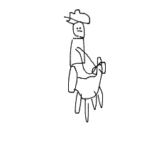 cowboy on tiny horse drawing by martin2439 in Artbitrator