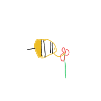 bee carrying flower drawing by walpolebrit in Artbitrator